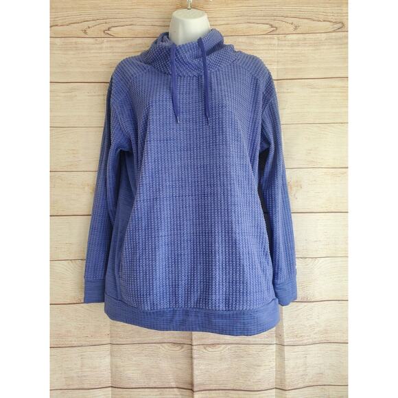 Columbia Tops - Columbia Womens Purple Waffle Texture Pullover Kangaroo Pocket Medium